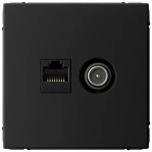 Розетка двойная Systeme Art Gallery ТВ + компьютерная RJ45 кат. 5e (Карбон)