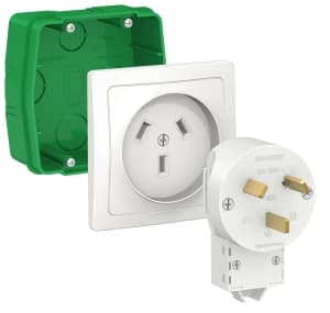 Силовой комплект Systeme BLANCA (розетка, вилка, монтажная коробка) 32 А, 250 В - белый