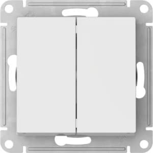 Двухклавишный переключатель на автозажимах (Белый)