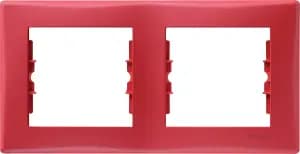 Рамка Schneider Sedna, 2 поста, горизонтальная, Красная