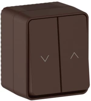 AtlasDesign PROFI IP54 2-клавишный ВЫКЛЮЧАТЕЛЬ ДЛЯ ЖАЛЮЗИ, 2хсх.4, КОРИЧНЕВЫЙ