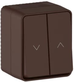 AtlasDesign PROFI IP54 2-клавишный ВЫКЛЮЧАТЕЛЬ ДЛЯ ЖАЛЮЗИ, 2хсх.4, КОРИЧНЕВЫЙ