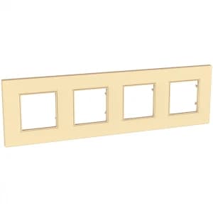 Рамка Unica Quadro четырехместная (карамель)