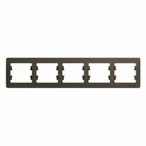 Рамка Systeme Glossa, 5 постов, горизонтальная (шоколад)