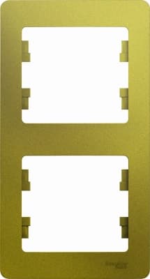 Рамка Systeme Glossa, 2 поста, вертикальная, Фисташковая