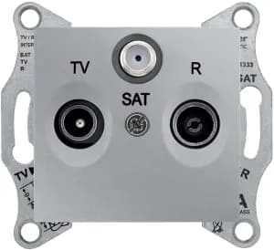 Розетка телевизионная/радио/спутник Sedna оконечная, 1 dB (алюминий)