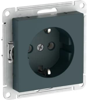 Розетка электрическая Schneider на автозажимах (Изумруд)