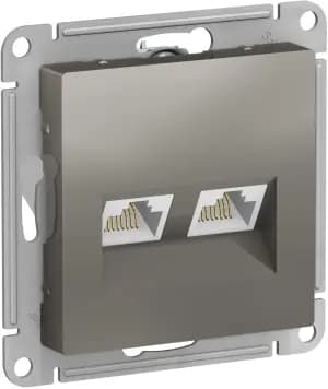 Розетка информационная RJ45 двойная категория 5e (Сталь)