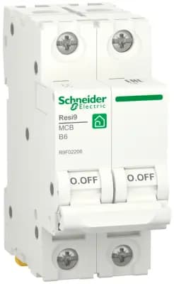 Автоматический выключатель Schneider Resi9 - 2P - 6A - B - 6kA - 2M - 400В