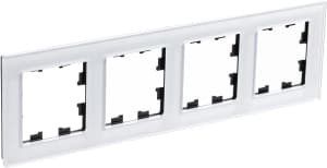 Рамка Systeme AtlasDesign Nature, 4 поста (белое стекло)