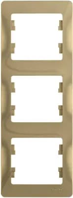 Рамка Systeme Glossa, 3 поста, вертикальная (титан)