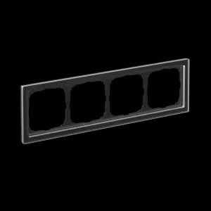 Рамка Schneider Systeme ArtGallery Pure, 4 поста (Чёрное стекло)