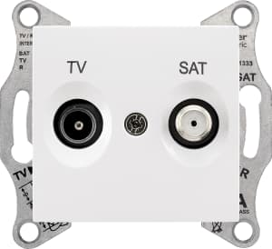 Розетка телевизионная/спутник Sedna проходная, 4 dB (белый)