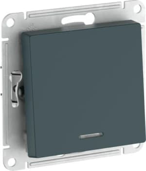 Одноклавишный выключатель с подсветкой на автозажимах (Изумруд)