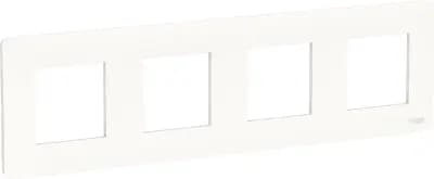 Рамка Schneider Studio, 4 поста, белая