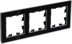 Рамка Systeme AtlasDesign Nature, 3 поста (Чёрное стекло)