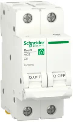 Автоматический выключатель Schneider Resi9 - 2P - 6A - C - 6kA - 2M - 400В