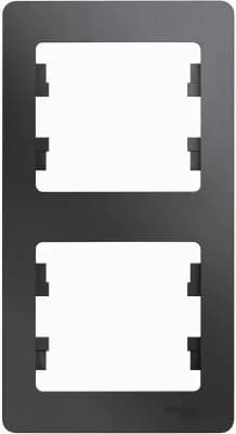 Рамка Systeme Glossa, 2 поста, вертикальная (графит)