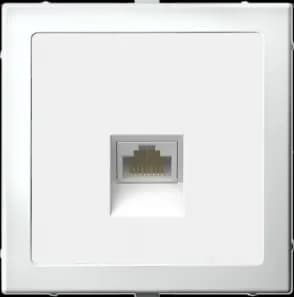 Розетка информационная RJ45 категория 5e AtlasDesign с адаптером (Белый)