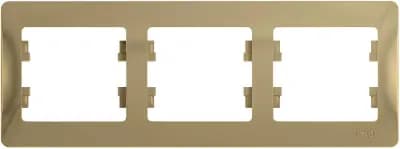 Рамка Systeme Glossa, 3 поста, горизонтальная (титан)