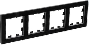Рамка Systeme AtlasDesign Nature, 4 поста (Чёрное стекло)
