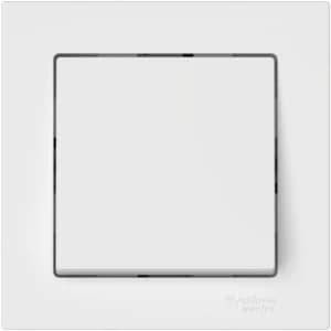 Одноклавишный выключатель в комплекте с рамкой на автозажимах (Белый)