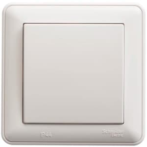 Влагозащищенный одноклавишный переключатель в комплекте с рамкой IP44 (Белый)