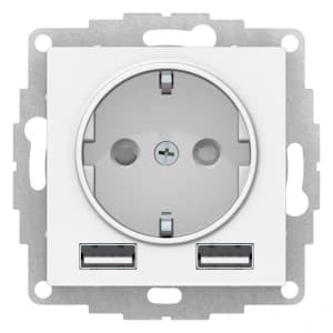 Розетка электрическая Schneider с зарядным устройством USB-A (Лотос)