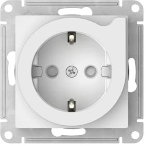 Розетка электрическая Schneider со шторками на автозажимах (Белый)