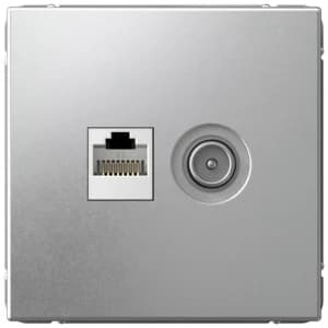 Розетка двойная Systeme Art Gallery ТВ + компьютерная RJ45 кат. 5e (Алюминий)