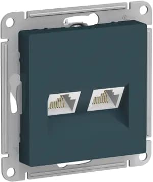 Розетка информационная RJ45 двойная категория 5e (Изумруд)