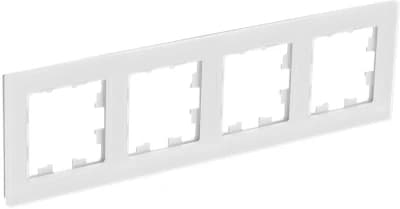 Рамка Systeme AtlasDesign Nature, 4 поста (Натуральное стекло, белый)