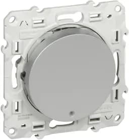 Одноклавишный переключатель с подсветкой Schneider Odace (алюминий)