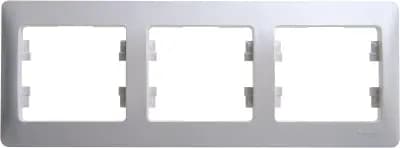 Рамка Systeme Glossa, 3 поста, горизонтальная (перламутр)