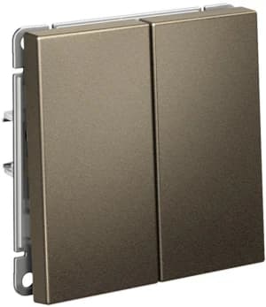 Двухклавишный выключатель на автозажимах (Мокко)