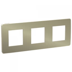 Рамка Schneider Studio Metal, 3 поста (бронза/бежевый)