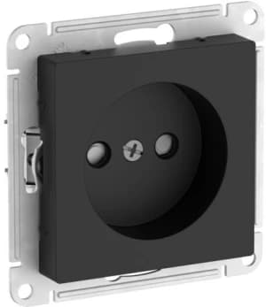 Розетка электрическая Schneider со шторками на автозажимах без заземления (Карбон)