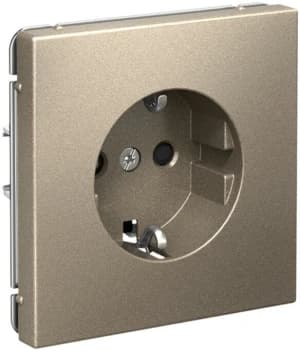 Розетка электрическая Schneider со шторками на автозажимах (Шампань)