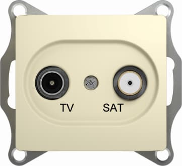 Розетка TV/SAT проходная Glossa (бежевая)