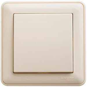 Влагозащищенный одноклавишный переключатель в комплекте с рамкой IP44 (Слоновая кость)