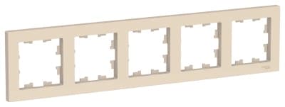 Рамка Systeme AtlasDesign, 5 постов, Бежевая