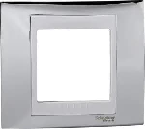 Рамки Unica Chameleon, 1 пост - серебро с белой вставкой