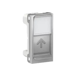 UNICA MODULAR ЛИЦ. ПАНЕЛЬ RJ45, одиночная, без коннектора, 1 модуль, АЛЮМИНИЙ