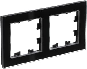 Рамка Systeme AtlasDesign Nature, 2 поста (Чёрное стекло)