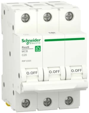 Автоматический выключатель Schneider Resi9 - 3P - 20A - C - 6kA - 3M - 400В