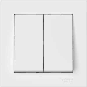 ATLASDESIGN 2-клавишный ВЫКЛЮЧАТЕЛЬ, сх.5, 10АХ, в сборе, быстрозажим. клем., БЕЛЫЙ