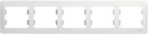 Рамка Systeme Glossa, 5 постов, горизонтальная, белая