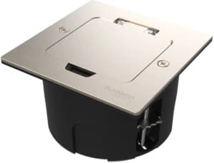 MultiDesk Лючок на 2 модуля IP44 с монтажной коробкой для стены, фальшпола, стола НИКЕЛЬ, тип MDK20