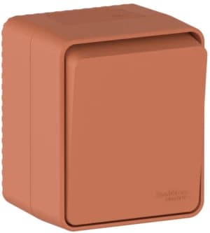AtlasDesign PROFI IP54 О/У 1-клавишный ВЫКЛЮЧАТЕЛЬ с самовозвратом 10 АХ, ТЕРРАКОТОВЫЙ