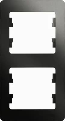 Рамка Systeme Glossa, 2 поста, вертикальная (антрацит)